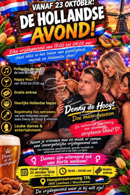 Flyer Hollandse avond, elke vrijdag vanaf 23 oktober